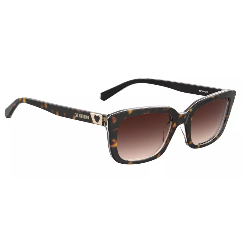 LOVE MOSCHINO moteriški akiniai nuo saulės MOL042S086F3H – Havana rėmelis, rudi gradientiniai lęšiai