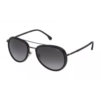 LOZZA SL2281M56627F Unisex Rectangular Sunglasses Havana Acetate Frame Brown Polycarbonate Lens 56/20/140 mm UV400 Category 3