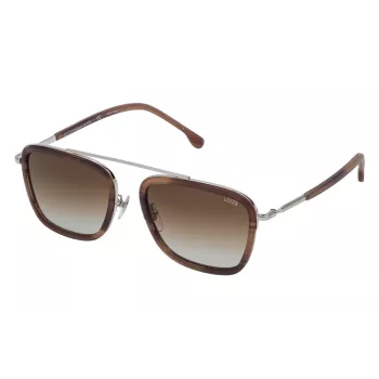 LOZZA SL2291M-579Y Vyriški stačiakampiai acetatiniai akiniai nuo saulės Havana 54mm