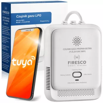 LPG Propano-Butano Dujų Detektorius Firesco JY-ZL2010W su WiFi ir Tuya programėle