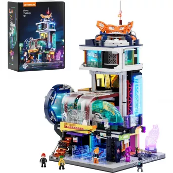 LUMIBRICKS Funwhole Medieval Watchtower Building Blocks Set su LED apšvietimu (1368 dalių)