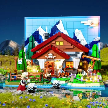 Lumibricks LED Lighting Kit, skirtas LEGO Ideas A-Frame Cabin (Set 21338) – Shepherd's Hut