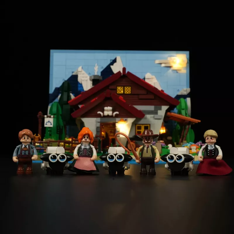 Lumibricks LED Lighting Kit, skirtas LEGO Ideas A-Frame Cabin (Set 21338) – Shepherd's Hut