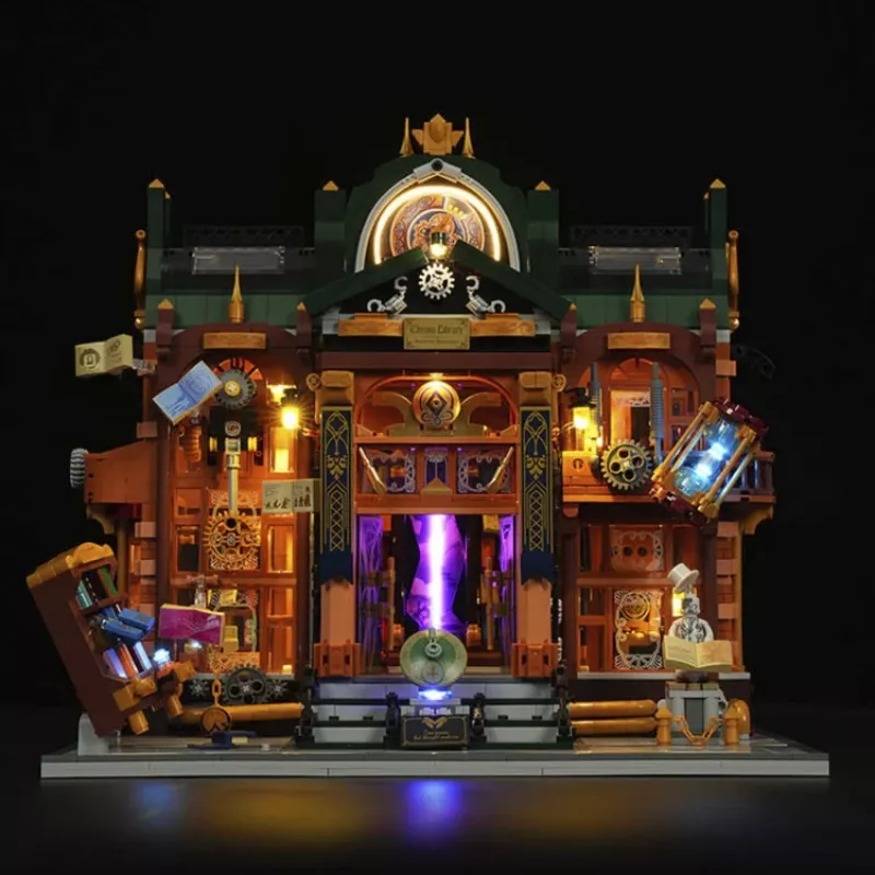 „Lumibricks Steampunk Time Rift Library“ – DIY miniatiūrinė knygų nišos konstrukcija