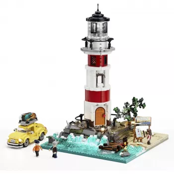 Lumibricks Sunrise Lighthouse Statybinis Blokų Rinkinys su LED Apšvietimu