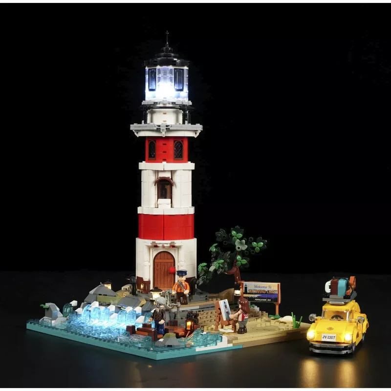 Lumibricks Sunrise Lighthouse Statybinis Blokų Rinkinys su LED Apšvietimu