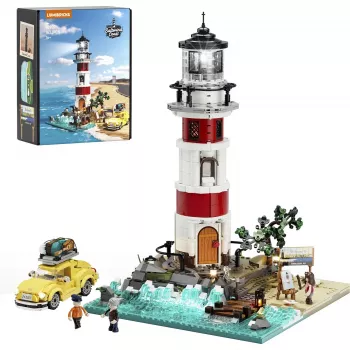 Lumibricks Sunrise Lighthouse Statybinis Blokų Rinkinys su LED Apšvietimu