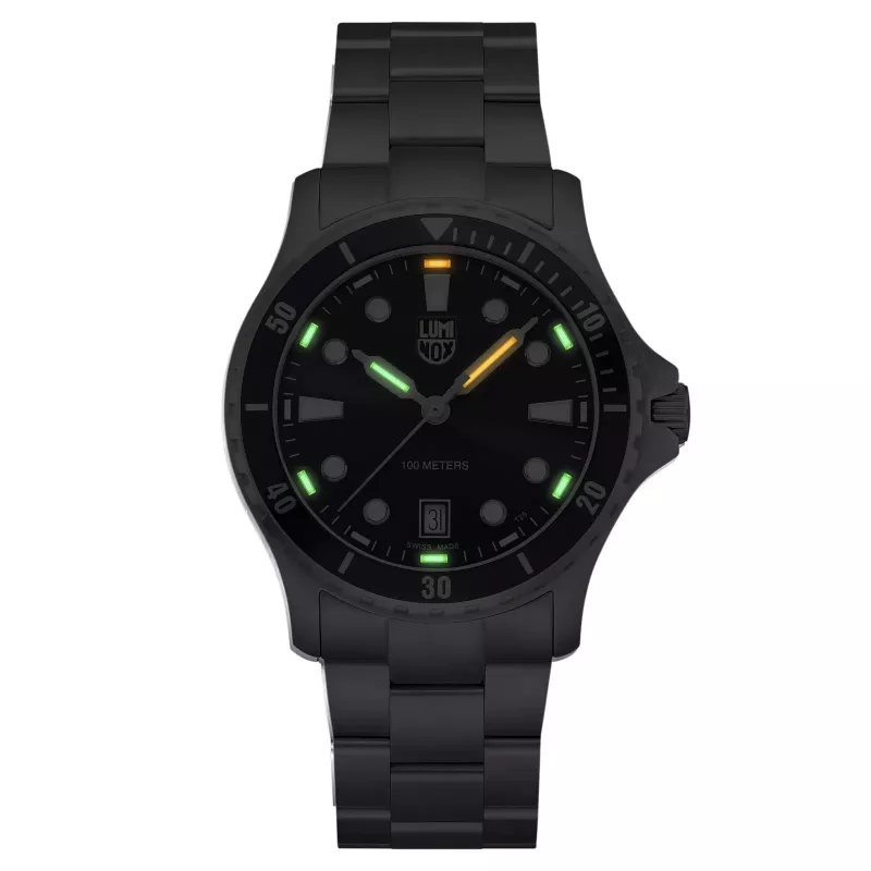 Luminox vyriškas XS.0941 Atacama Field Automatic 1940 Series laikrodis 44mm juodas ciferblatas odinė apyrankė
