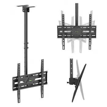 MACLEAN MC-175 lubų laikiklis televizoriams nuo 37 iki 75 colių, 50 kg, VESA 400x400, juodas