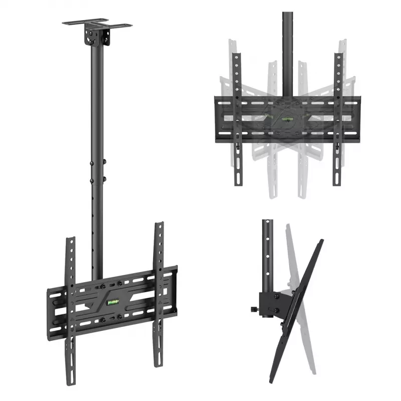 MACLEAN MC-175 lubų laikiklis televizoriams nuo 37 iki 75 colių, 50 kg, VESA 400x400, juodas