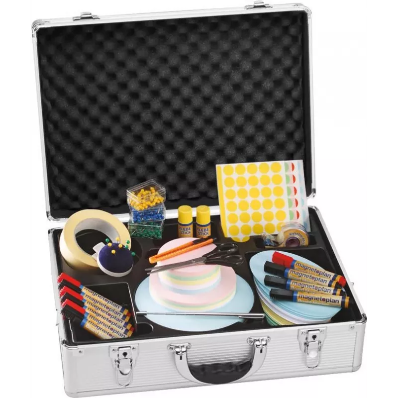 MAGNETOPLAN HOLTZ Moderation Kit Compact rinkinys, daugiau nei 1 800 dalių, tvirtas aliuminio krepšys (1111511)