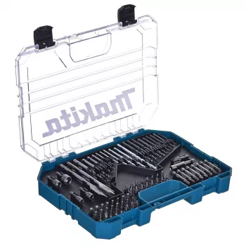 Makita ME-15126 18V LXT belaidis sukamasis grąžtas-su plaktuku, komplektas su 70 dalių antgalių rinkiniu, 2 akumuliatoriais, įkrovikliu ir dėklu