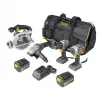 „Makita“ naujasis 4 įrankių rinkinys 18V LXT bešepetėlis kombinuotas rinkinys (2x4,0 Ah)