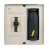 MAM MAM96 unisex laikrodis, 39 mm, japoniškas kvarcas, tikinio medžio ir nerūdijančio plieno korpusas, juodas ciferblatas, juodas odinis dirželis