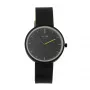 MAM MAM96 unisex laikrodis, 39 mm, japoniškas kvarcas, tikinio medžio ir nerūdijančio plieno korpusas, juodas ciferblatas, juodas odinis dirželis