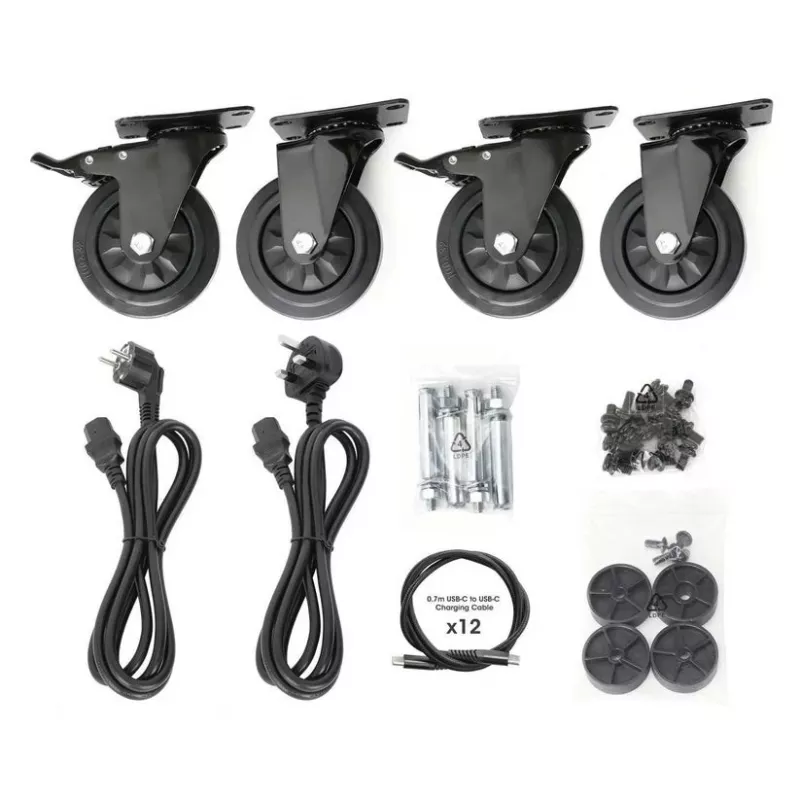 Manhattan 12-Bay USB-C nešiojamųjų kompiuterių įkrovimo spinta ant ratukų, 65W vienam prievadui, 780W bendra galia, plieninė, juoda, UK ir EU laidai, 395x32,5x290 mm skyriai