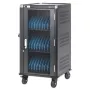 Manhattan 30-Bay nešiojamųjų kompiuterių įkrovimo spinta/vežimėlis per AC adapterį (ES) - užrakinama plieninė spinta, 220-240V, 2300W, CEE 7/7 kištukas, 3m laidas, 4 ratukai