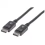 Manhattan DisplayPort 1.2 laidas, 4K@60Hz, 2 m, Kištukas-Kištukas, su fiksatoriais, pilnai ekranuotas, juodas, garantija visam laikui, polietileninis maišelis