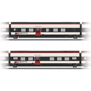 Märklin 43462 H0 papildomas vagonų rinkinys 2 SBB Giruno: 2 klasės vagonai D(B9) ir E(B8)