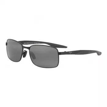 MAUI JIM 797-2M Unisex Cat Eye Akiniai, Mat Juodi, Neutraliai Pilki 57mm