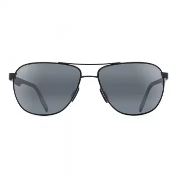 MAUI JIM Vyriški poliarizuoti akiniai nuo saulės 728-2M – Matinis juodas rėmelis, neutraliai pilki lęšiai