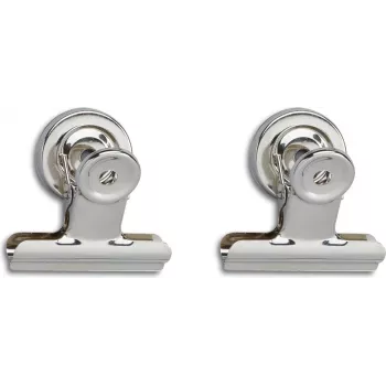 MAUL magnetic letter clip with strong magnet, 50 mm, nickel-plated metal, 20 mm clamping width, 1 piece 2185096