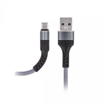 MAXLIFE Type-C laidas, spartus įkrovimas 2A, pilkas, 1m, USB-A į USB-C, duomenų sinchronizavimas