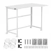 MCN Maclean sulankstomas L formos stalas baltas 100x65 cm mobilus su fiksuojamais ratukais MC-1250 L/W