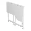 MCN Maclean sulankstomas L formos stalas baltas 100x65 cm mobilus su fiksuojamais ratukais MC-1250 L/W
