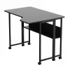 MCN Maclean Sulankstomas stalas, juodas, mobilus, 100x73 cm, max. 50 kg, kampinis, L formos, MC-126 L/B
