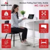 MCN Maclean MC-126 L/W Sulankstomas L formos stalas, baltas, mobilus, 100x73 cm, 50 kg apkrova