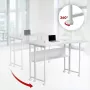 MCN Maclean MC-126 L/W Sulankstomas L formos stalas, baltas, mobilus, 100x73 cm, 50 kg apkrova