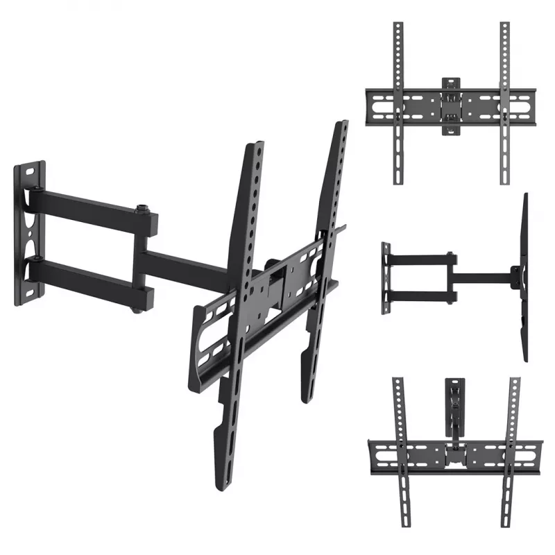 MCN Maclean MC-191 pilno judesio TV laikiklis sienai, 32-55 inch ekranams, VESA 400x400, 30 kg, juodas