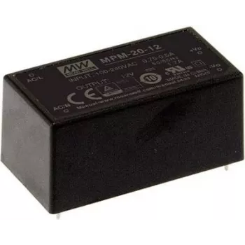 MEAN WELL MPM-20-5 20W 5V 4A hermetizuotas medicininis AC/DC maitinimo modulis