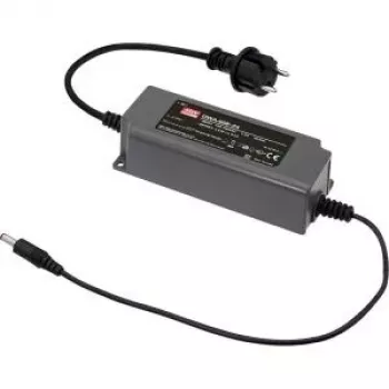 MEAN WELL OWA-60E-12 60W 12V 5A IP67 uždaras maitinimo šaltinis su AC kištuku ir DC kabeliu