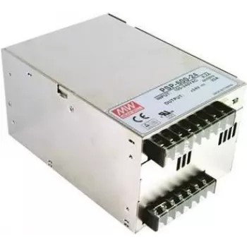 MEAN WELL PSP-600-24 600W 24V 25A uždaro korpuso maitinimo šaltinis su PFC