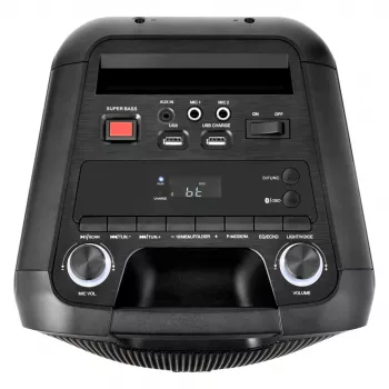 MEDION PE-1 Pure Party Speaker Black - Bluetooth 5.0, 40W RMS, 2x 6,5 inch Speakers, Karaoke, TWS, LED Lights, Power Bank