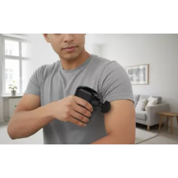 Medisana MG 120 Pocket Massage Gun – kišeninis perkusinis masažuoklis su 4 antgaliais, USB-C įkrovimu, 4 intensyvumo lygiais, kompaktiškas kelioninis dydis