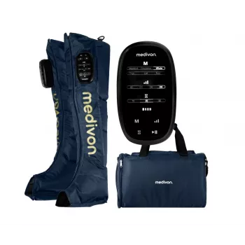 Medivon Compression Massager Aeria – oro suspaudimo kojų ir pėdų masažuoklis su šildymu, 3 režimais, 3 intensyvumo lygiais, belaidžiu nuotolinio valdymo pulteliu