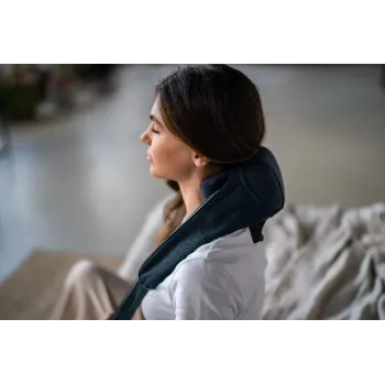 Medivon Hyperion Collar Shiatsu kaklo ir pečių masažuoklis su šiluma, 8 masažo galvutės, 3 intensyvumo lygiai, juoda/pilka