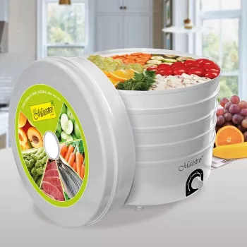 MEO Maestro MR-766 White 520 W rankinis plaktuvas su turbo, 5 greičiais, nerūdijančio plieno plakikliais ir tešlos kabliukais