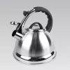 MEO Stovetop Kettle 2.8L MR-1328 MAESTRO Nerūdijančio plieno švilpiantis virdulys su karščiui atsparia bakelito rankena, tinka indukcijai ir visų tipų kaitlentėms, sidabrinis