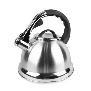 MEO Stovetop Kettle 2.8L MR-1328 MAESTRO Nerūdijančio plieno švilpiantis virdulys su karščiui atsparia bakelito rankena, tinka indukcijai ir visų tipų kaitlentėms, sidabrinis