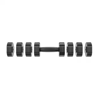 MERACH MR-2444 Reguliuojami hanteliai (2 vnt. rinkinys) - 2,5-24 kg, 15 nustatymų, sukimo ratukas, juoda/raudona
