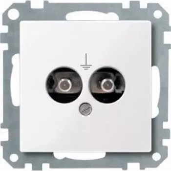 Merten 290425 Schuko lizdo įdėklas, poliarinė balta (RAL 9010), įleidžiamas, 16 A, 250 V, IP20, varžtiniai gnybtai, System M