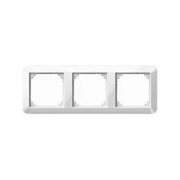 MERTEN 389319 Rėmelis 3-jų vietų, System M, Polar White Brilliant, blizgus