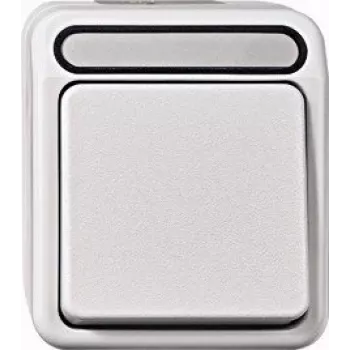 Merten Aquastar dvipolis valdymo jungiklis su indikacine lempute, šviesiai pilkas MEG3102-8029