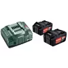 Metabo 18V LiHD 5.5Ah akumuliatorių ir ASC 145 Air Cooled įkroviklio rinkinys (2 akumuliatoriai)