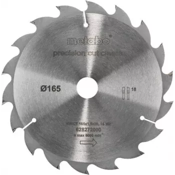 Metabo Classic diskinis pjūklas 165 mm x 20 mm kiaurymė, 18 dantų, ATB, kietlydinio antgaliais, medienai