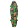Meteor Cannabis Green-Brown-Orange Mini Cruiser Skateboard 22 colių